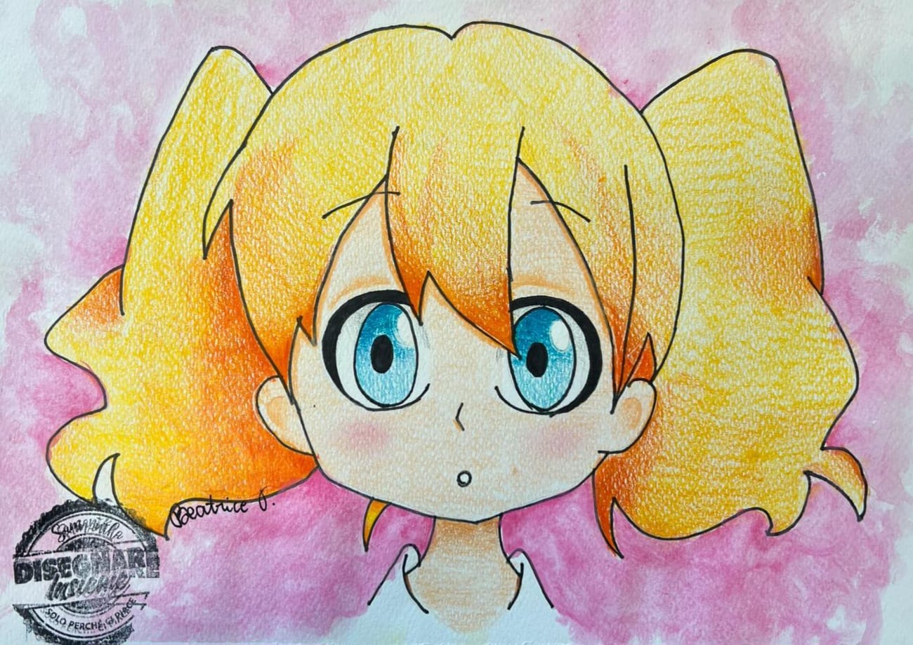 Beatrice 4° elementare – matite colorate e acquerello